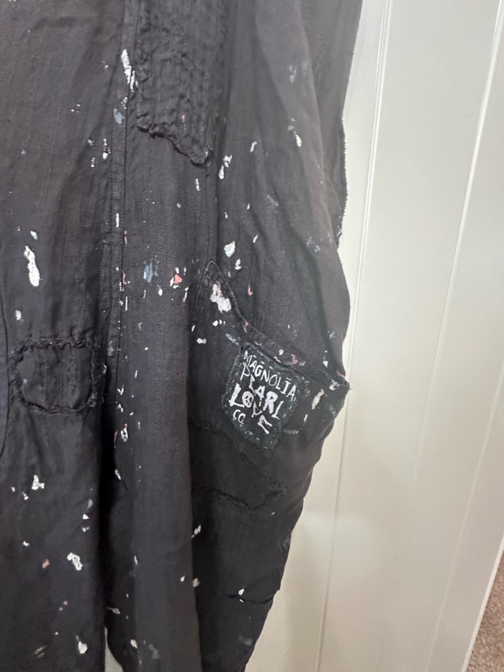 NWT Magnolia Pearl Black Peace  Paint-Splatter Overalls - Picture 11 of 13